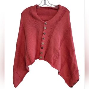 Soft Surroundings Coral Poncho One Size Fits Most